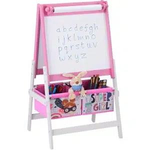 Дървена двустранна дъска със статив за рисуване, Super Girl 7