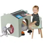 Детска маса с черен плот за рисуване и 2 столчета, Къщичка, Ginger Home 2