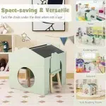 Детска маса с черен плот за рисуване и 2 столчета, Къщичка, Ginger Home 5