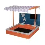 Дървен пясъчник подвижен сенник и дъска с аксесоари, Ginger Home 2