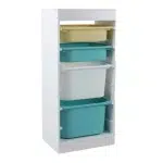 Шкаф с 4 кутии за съхранение на играчки, Бял, Ginger Home 1