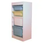 Шкаф с 4 кутии за съхранение на играчки, Бял, Ginger Home 8