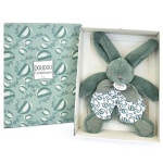 Мека играчка Зайче за гушкане 18 см, зелено, Doudou 2