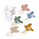 Плюшено бяло зайче с кърпа за гушкане, 16 см, Doudou 4