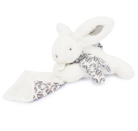 plusheno-zaiche-s-kyrpa-za-gushkane-byalo-doudou-16-sm-241525 Плюшено бяло зайче с кърпа за гушкане, 16 см, Doudou