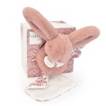 Doudou Плюшено зайче с кърпа за гушкане 16 см, розово 2