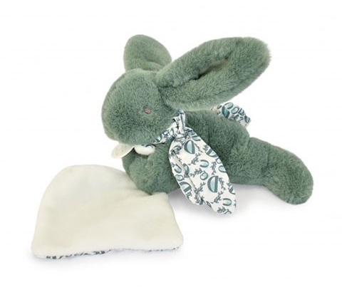 plusheno-zaiche-s-kyrpa-za-gushkane-zeleno-doudou-415251 Doudou Плюшено зайче с кърпа за гушкане 16 см, зелено
