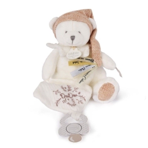 Плюшено мече за гушкане и клипс за залъгалка Doudou, 20 см 243307 1