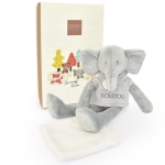 Плюшено слонче за гушкане с кърпичка Doudou, 25 см 241884 2