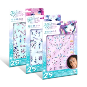 Цветни стикери за тяло, със скъпоценни камъни, Nebulous Stars N11451