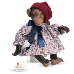 Asi Кукла-бебе Маймунката Лола с рокля на цветя и биберон_0608130