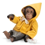 Asi Кукла-бебе Маймунката Лола с жълто палто и биберон 0608060