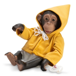 Asi Кукла-бебе Маймунката Лола с жълто палто и биберон 0608060