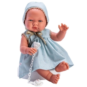 Asi Кукла бебе Мария със синя рокля и биберон, 43 см 0366980