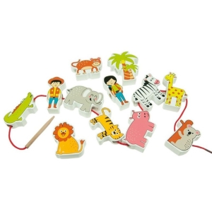 Andreu toys Дървени фигури за нанизване, Джунгла 16486-1