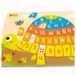 Andreu toys Пъзел с букви и цифри, Костенурка 16243-3