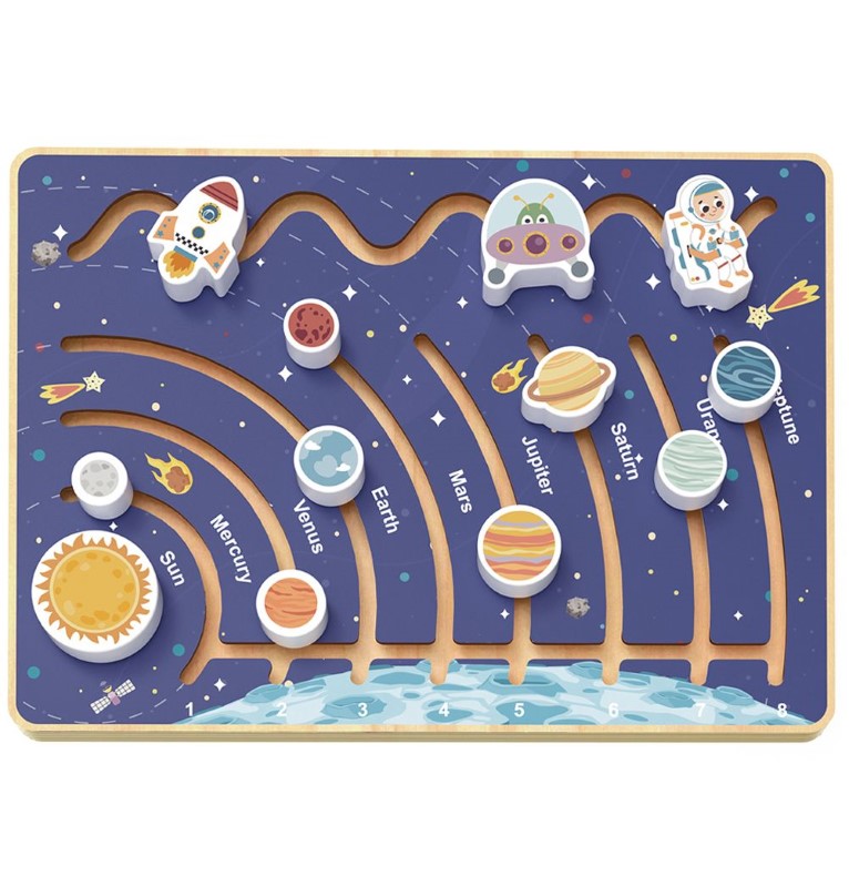 darven-labirint-kosmos-tooky-toy-tj503n-1 Дървен лабиринт, Космос, Tooky Toy tj503n-1