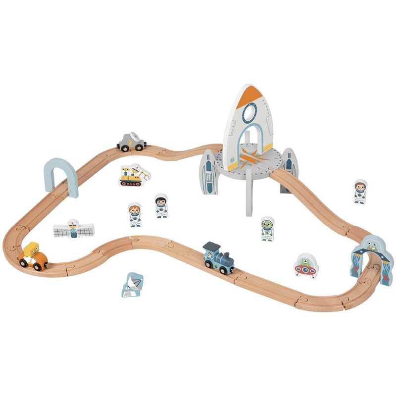 darven-vlak-s-relsi-kosmicheska-stantsiya-tooky-toys-tj796-1 Дървен влак с релси, Космическа станция, Tooky Toys tj796-1