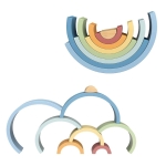 Дървена дъга Монтесори, Пастелни цветове, Tooky Toy th33n-2