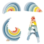 Дървена дъга Монтесори, Пастелни цветове, Tooky Toy th33n-5