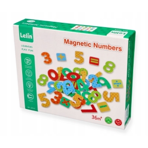 Дървени магнитни цифри и знаци Lelin Toys l20115