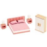 Lelin Toys Дървени мебели за игра Спалня