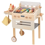 Дървено барбекю с аксесоари за игра Lelin Toys L40313