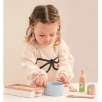 Комплект с дървени съдове за готвене Lelin Toys L40315 1
