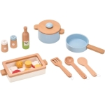 Комплект с дървени съдове за готвене Lelin Toys L40315