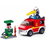 Конструктор Пожарна кола с бензинова станция, 136 части, Sluban 1