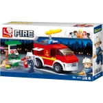 Конструктор Пожарна кола с бензинова станция, 136 части, Sluban