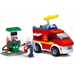 Конструктор Пожарна кола с бензинова станция, 136 части, Sluban 3