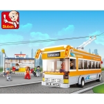 Конструктор Тролейбус с 5 фигури, 465 части, Sluban 1