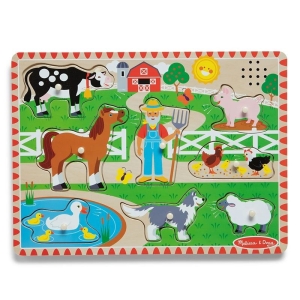Дървен музикален пъзел Ферма, Melissa and Doug 3007382-