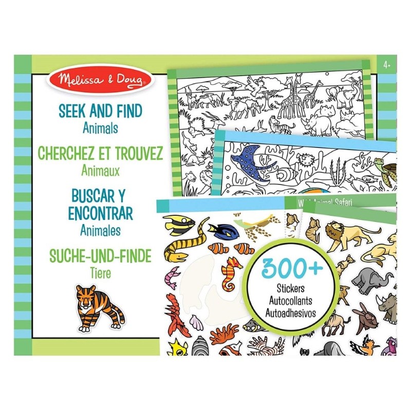 knizhka-za-otsvetyavane-sas-stikeri-zhivotni-melissa-and-doug-40152-1 Книжка за оцветяване със стикери Животни, Melissa and Doug 40152-1
