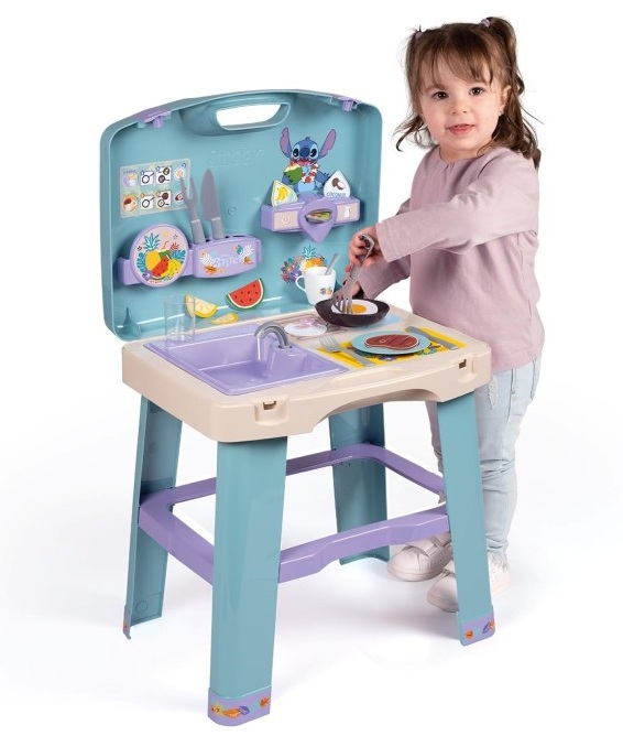 detska-sgyvaema-kuhnya-stitch-smoby-7600311909-4 Детска кухня с прибори Stitch Smoby 7600311909 4