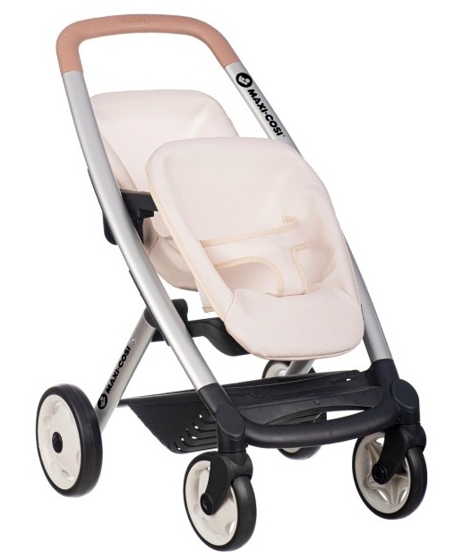 kolichka-za-kukli-bliznatzi-smoby-maxi-cosi-7600253222 Количка за кукли близнаци, Maxi-Cosi, бежова, Smoby 7600253222