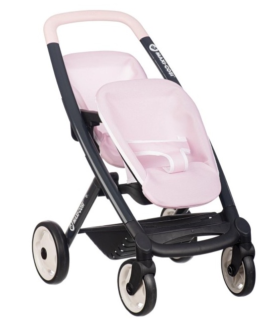 kolichka-za-kukli-bliznatzi-smoby-maxi-cosi-rozova-7600253221 Smoby Количка за кукли близнаци, Maxi-Cosi, розова