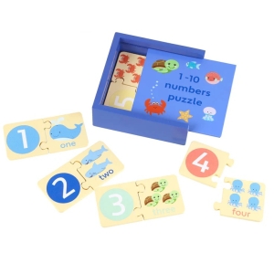 Дървен пъзел с числа и морски животни, Orange Tree Toys ott05925