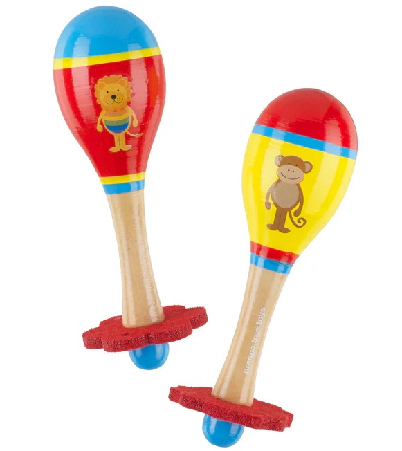 komplekt-s-marakasi-orange-tree-toys-ott14519 Дървени маракаси Лъв и маймунка, Orange Tree Toys ott14519