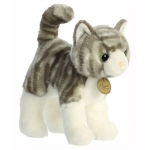 Плюшено коте със сиви ивици, 21 см, Aurora 190487f