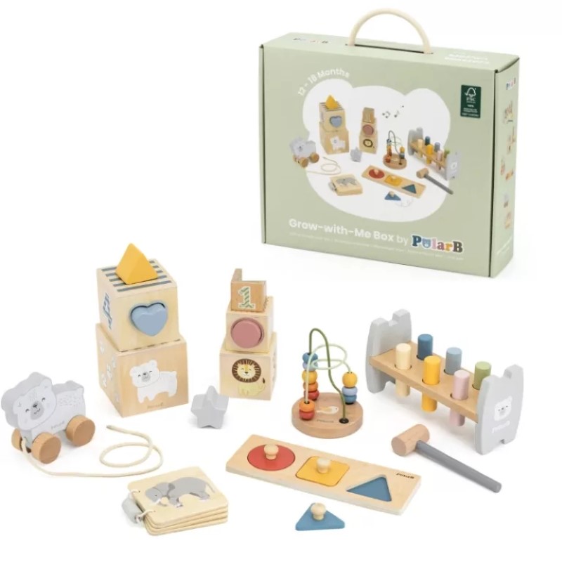 bebeshki-obrazovatelen-komplekt-parvi-umeniya-viga-toys-44263-1 Комплект с дървени играчки за моторика логика и първи умения, Viga Toys 44263