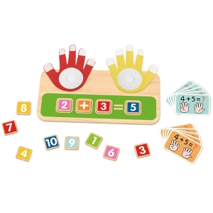 Дървена образователна играчка за смятане с пръсти, Tooky Toys TP522-1