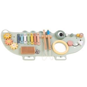 Детска дървена активна играчка за стена Крокодил, Tooky Toys TP552-1