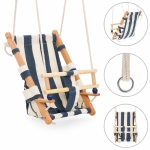 Детска дървена люлка с памучна седалка, Тип шезлонг, Ginger Home JXS-3026-2