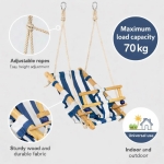 Детска дървена люлка с памучна седалка, Тип шезлонг, Ginger Home JXS-3026-2-8