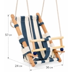 Детска дървена люлка с памучна седалка, Тип шезлонг, Ginger Home JXS-3026-2-9