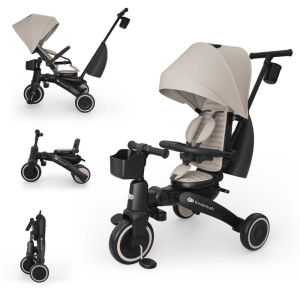 Детска сгъваема триколка с родителски контрол Jazz 3, Бежова, KinderKraft NEW024764-1