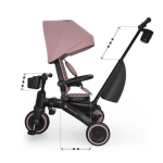 Детска сгъваема триколка с родителски контрол Jazz 3, Розова, KinderKraft NEW024763-7