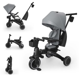 Детска сгъваема триколка с родителски контрол Jazz 3, Сива, KinderKraft NEW024765-1